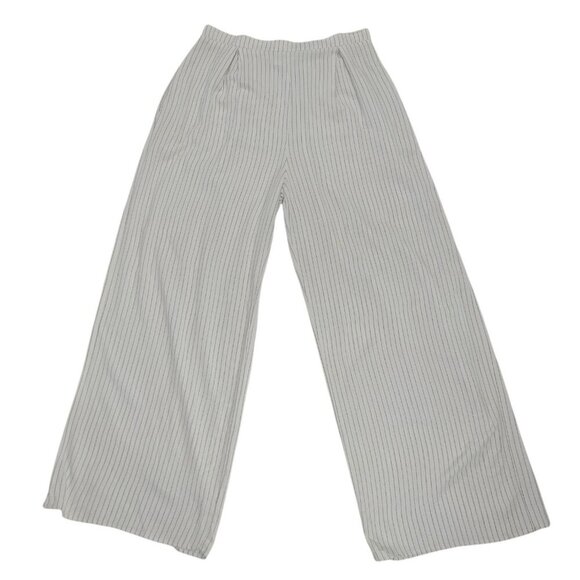 Vienna Sky Womens Striped Wide-Leg Pants XL Rayon/Linen Blend White/Black. - Picture 5 of 7